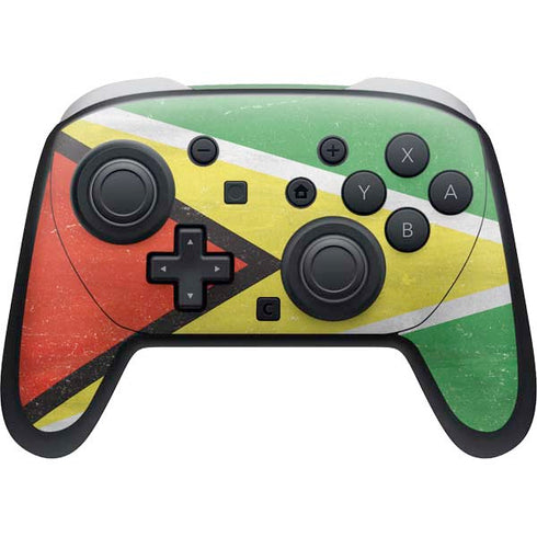 Guyana Flag Distressed Nintendo Switch 2 (2025) Pro Controller Skin